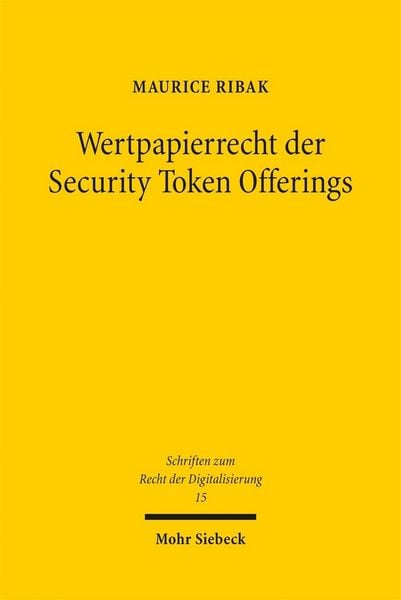 Produktbild: Wertpapierrecht der Security Token Offerings