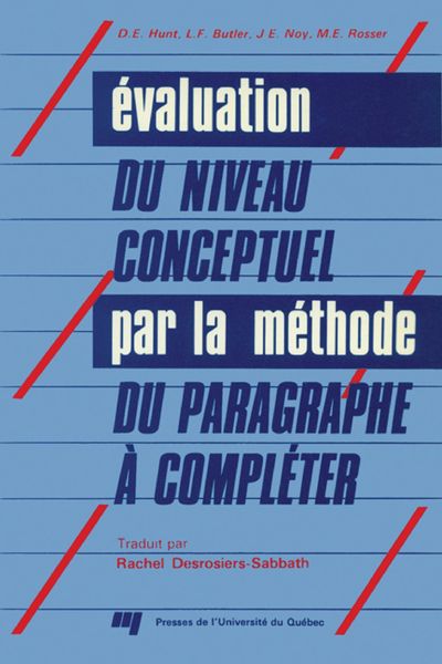 Produktbild: &Eacute;valuation du niveau conceptuel par la m&eacute;thode du paragraphe &agrave; compl&eacute;ter