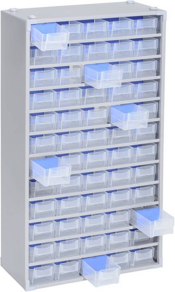 Produktbild: Allit 464830 Kleinteilmagazin VarioPlus ProM 57/120 (B x H x T) 300 x 565 x 140 mm Silber, Transparent 1 St.