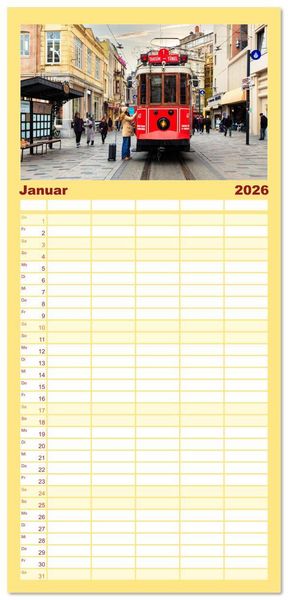 Produktbild: Familienplaner 2026 - Istanbul - Lebendige Metropole voller Geschichte und Pracht mit 5 Spalten (Wandkalender, 21 x 45 cm) CALVENDO