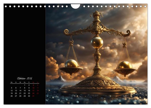 Produktbild: KI Tierkreiszeichen (Wandkalender 2026 DIN A4 quer), CALVENDO Monatskalender
