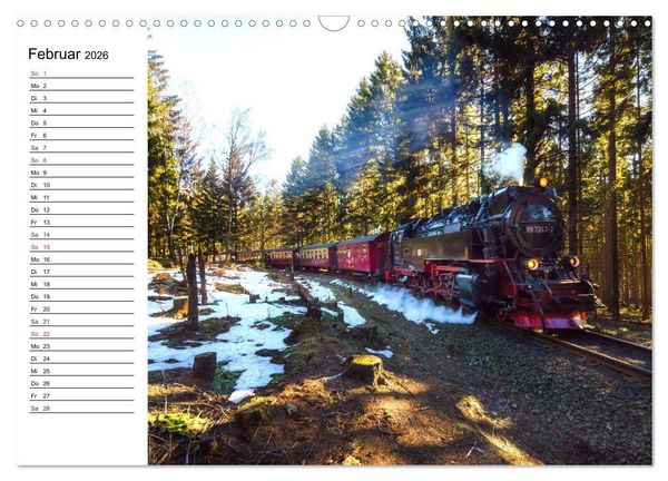 Produktbild: Schmalspurbahnen im Harz (Wandkalender 2026 DIN A3 quer), CALVENDO Monatskalender
