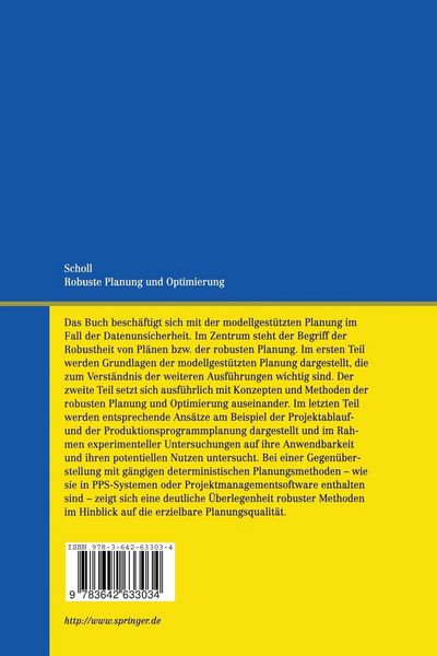Produktbild: Robuste Planung und Optimierung