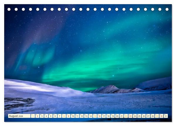 Produktbild: Sternenhimmel im magischen Licht - Polarlicht und Milchstra&szlig;e (Tischkalender 2026 DIN A5 quer), CALVENDO Monatskalender