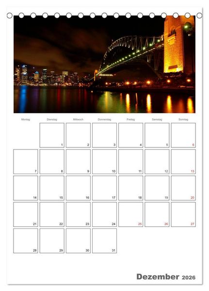 Produktbild: SYDNEY Terminplaner (Tischkalender 2026 DIN A5 hoch), CALVENDO Monatskalender