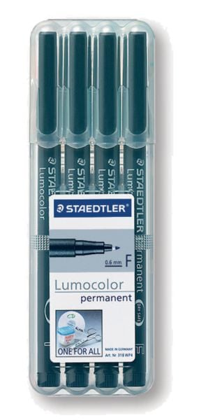 Produktbild: STAEDTLER Universalstift Lumocolor&reg; permanent F, 4er Set schwarz