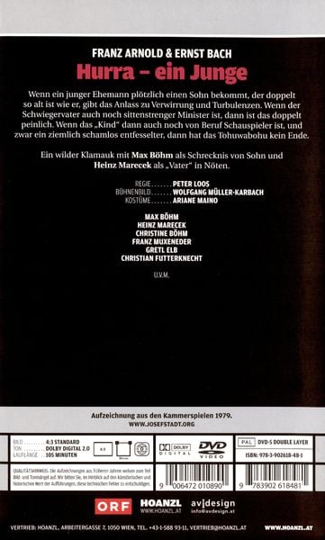 Produktbild: Hurra, ein Junge (Franz Arnold & Ernst Bach) - Edition Josefstadt