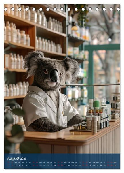 Produktbild: Funny animals in a pharmacist outfit (Desk Calendar 2026 DIN A5 portrait), CALVENDO 12 Month DeskCalendar