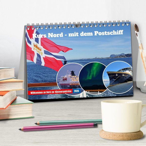 Produktbild: Kurs Nord - mit dem Postschiff (Tischkalender 2026 DIN A5 quer), CALVENDO Monatskalender