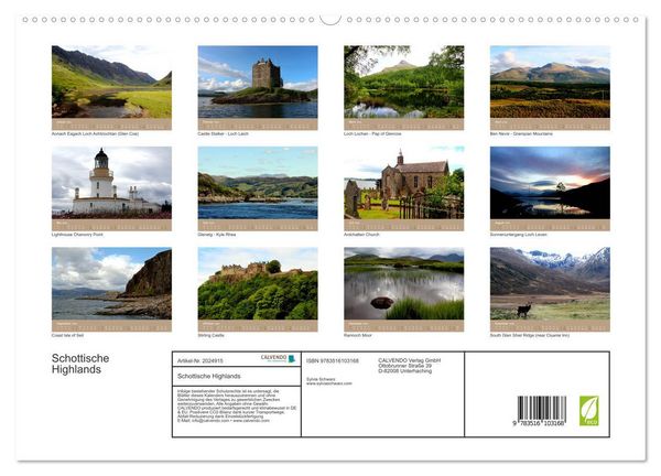 Produktbild: Schottische Highlands (hochwertiger Premium Wandkalender 2026 DIN A2 quer), Kunstdruck in Hochglanz