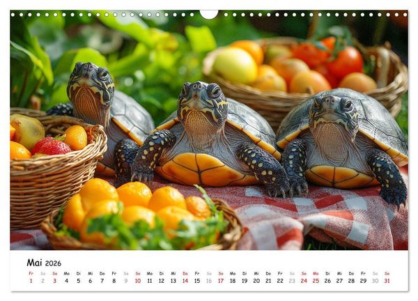 Produktbild: CHILL MAL - Entspannte Schildkr&ouml;ten beim Faulenzen (Wandkalender 2026 DIN A3 quer), CALVENDO Monatskalender