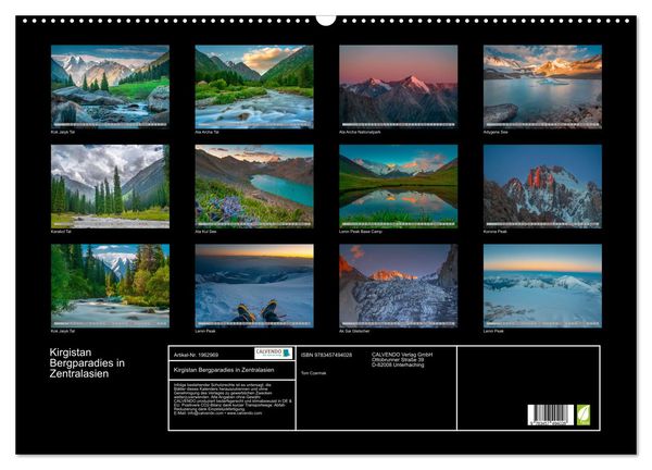 Produktbild: Kirgistan Bergparadies in Zentralasien (Wandkalender 2026 DIN A2 quer), CALVENDO Monatskalender