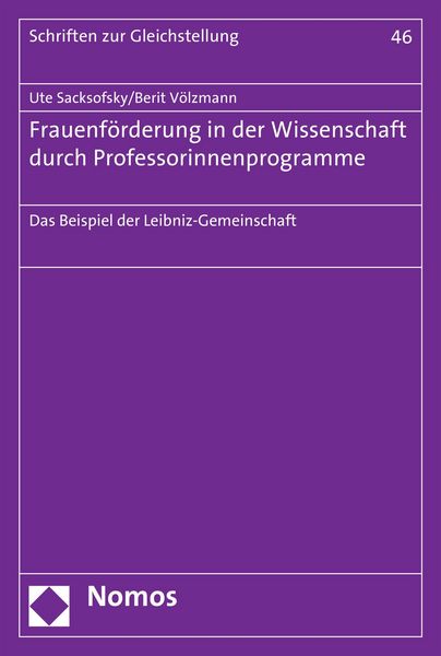 Produktbild: Frauenf&ouml;rderung in der Wissenschaft durch Professorinnenprogramme