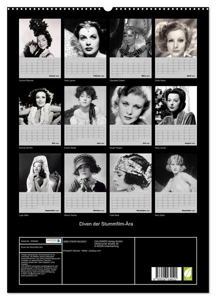 Produktbild: Diven der Stummfilm-&Auml;ra (hochwertiger Premium Wandkalender 2026 DIN A2 hoch), Kunstdruck in Hochglanz