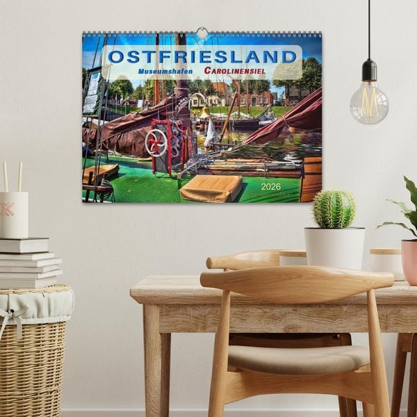 Produktbild: Ostfriesland - Museumshafen Carolinensiel (Wandkalender 2026 DIN A3 quer), CALVENDO Monatskalender