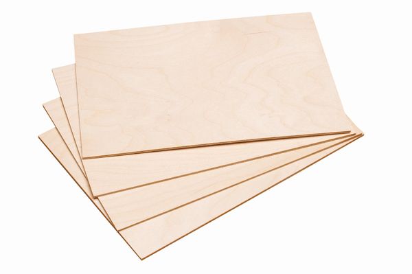 Produktbild: PEBARO 327 - 4 Sperrholzplatten aus Birkenholz, gr&ouml;&szlig;e DIN A4.