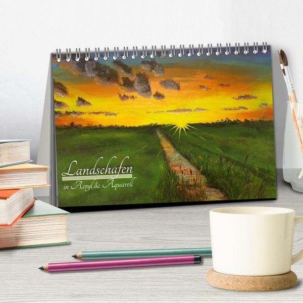 Produktbild: Landschaften in Acryl & Aquarell (Tischkalender 2026 DIN A5 quer), CALVENDO Monatskalender