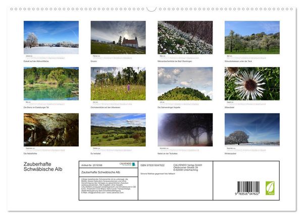Produktbild: Zauberhafte Schw&auml;bische Alb (hochwertiger Premium Wandkalender 2026 DIN A2 quer), Kunstdruck in Hochglanz
