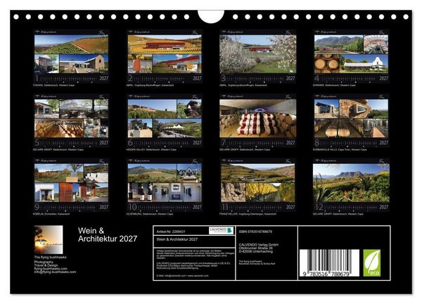 Produktbild: Wein & Architektur 2027 (Wandkalender 2027 DIN A4 quer), CALVENDO Monatskalender