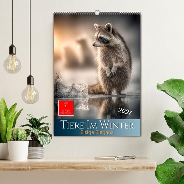 Produktbild: Tiere im Winter - eisige Eleganz (Wandkalender 2027 DIN A2 hoch), CALVENDO Monatskalender