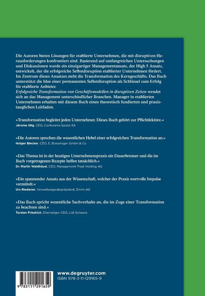 Produktbild: Erfolgreiche Transformation von Gesch&auml;ftsmodellen in disruptiven Zeiten