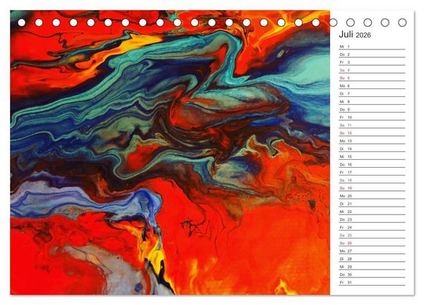 Produktbild: Abstract World - abstrakte Kunst in Acrylflie&szlig;technik (Tischkalender 2026 DIN A5 quer), CALVENDO Monatskalender