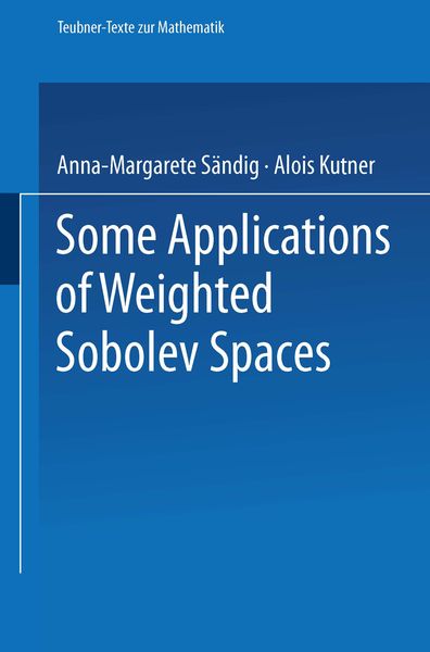 Produktbild: Some Applications of Weighted Sobolev Spaces