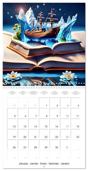 Produktbild: Fantastic surreal book worlds (Wall Calendar 2026 12 &times; 12 Inch) CALVENDO 12 Month Wall Calendar