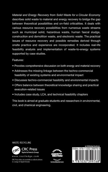 Produktbild: Material and Energy Recovery from Solid Waste for a Circular Economy