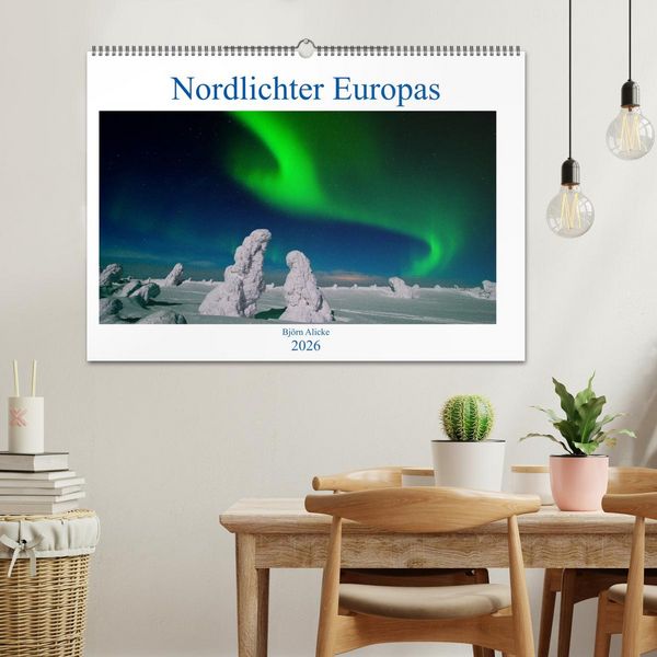 Produktbild: Nordlichter Europas (Wandkalender 2026 DIN A2 quer), CALVENDO Monatskalender