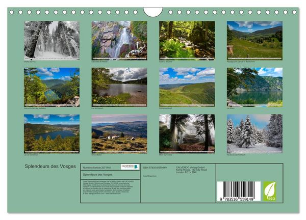 Produktbild: Splendeurs des Vosges (Calendrier mural 2026 DIN A4 vertical), CALVENDO calendrier mensuel