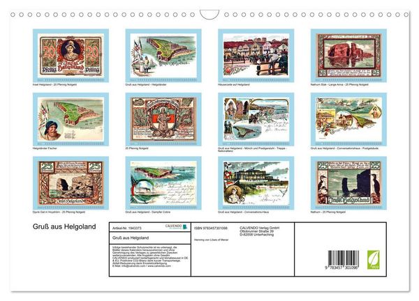 Produktbild: Gru&szlig; aus Helgoland (Wandkalender 2026 DIN A3 quer), CALVENDO Monatskalender