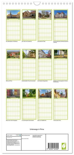 Produktbild: Familienplaner 2027 - Unterwegs in Pirna mit 5 Spalten (Wandkalender, 21 x 45 cm) CALVENDO