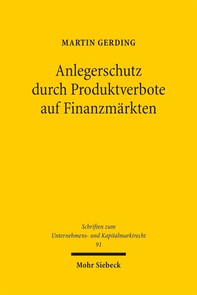 Produktbild: Anlegerschutz durch Produktverbote auf Finanzm&auml;rkten