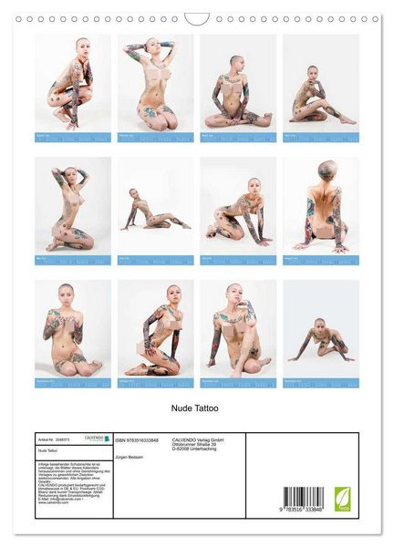 Produktbild: Nude Tattoo (Wandkalender 2026 DIN A3 hoch), CALVENDO Monatskalender