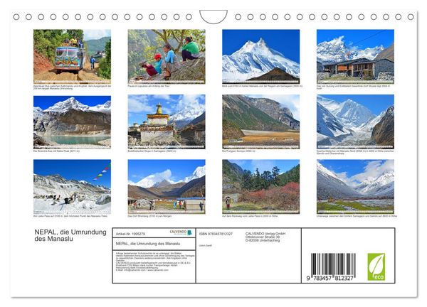 Produktbild: NEPAL, die Umrundung des Manaslu (Wandkalender 2026 DIN A4 quer), CALVENDO Monatskalender