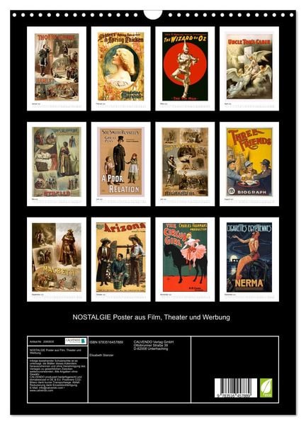 Produktbild: NOSTALGIE Poster aus Film, Theater und Werbung (Wandkalender 2026 DIN A3 hoch), CALVENDO Monatskalender