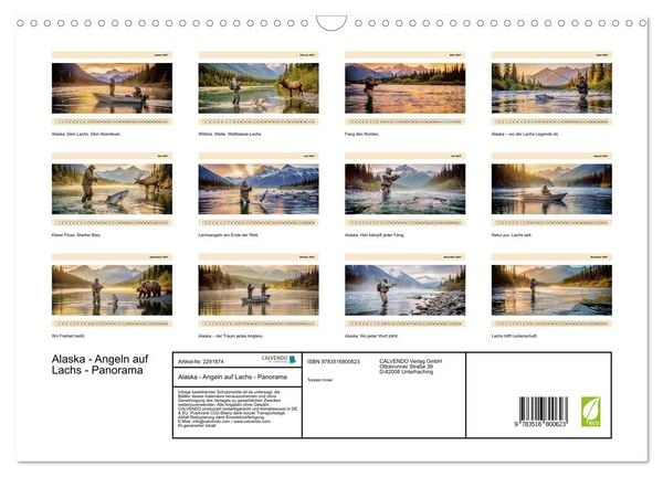 Produktbild: Alaska - Angeln auf Lachs - Panorama (Wandkalender 2027 DIN A3 quer), CALVENDO Monatskalender