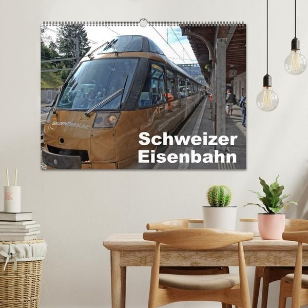 Produktbild: Schweizer Eisenbahn (Wandkalender 2026 DIN A2 quer), CALVENDO Monatskalender