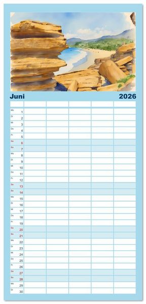 Produktbild: Familienplaner 2026 - Kretische Impressionen mit 5 Spalten (Wandkalender, 21 x 45 cm) CALVENDO