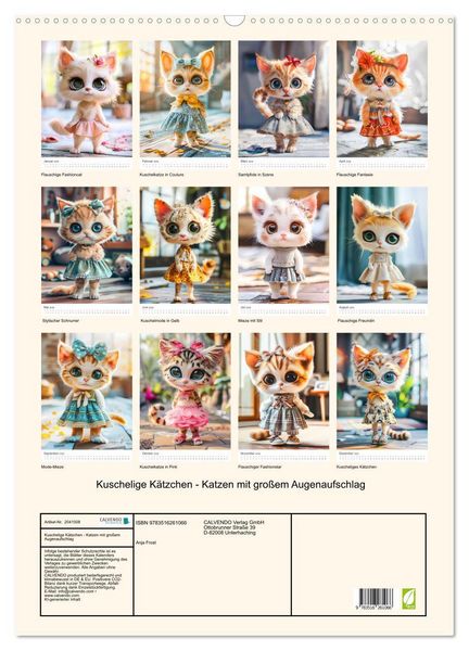Produktbild: Kuschelige K&auml;tzchen - Katzen mit gro&szlig;em Augenaufschlag (Wandkalender 2026 DIN A2 hoch), CALVENDO Monatskalender