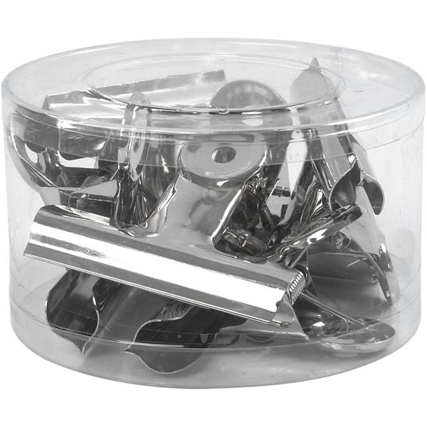 Produktbild: Creativ Company Bulldog-Klammer, B 7,5 cm, Silber, 6 Stk