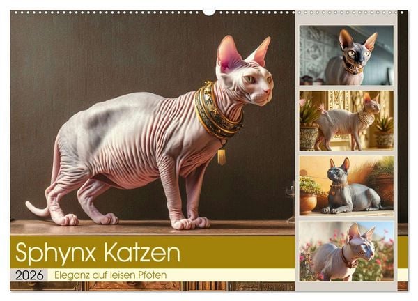 Produktbild: Sphinx Katzen. Eleganz auf leisen Pfoten (Wandkalender 2026 DIN A2 quer), CALVENDO Monatskalender