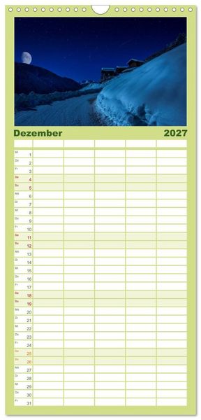 Produktbild: Familienplaner 2027 - Bergbauernh&ouml;fe im Ultental mit 5 Spalten (Wandkalender, 21 x 45 cm) CALVENDO