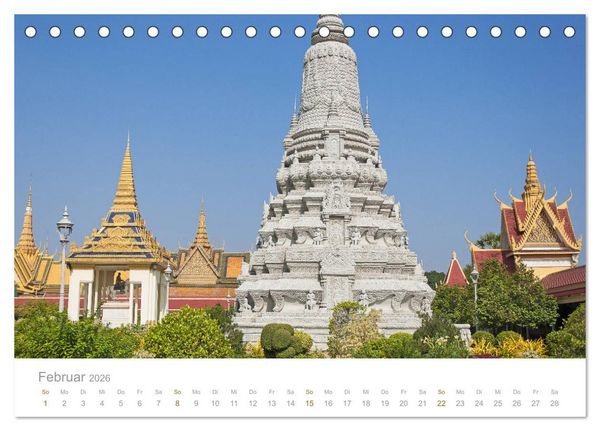 Produktbild: Geheimnisvolles Indochina Kambodscha, Laos, Vietnam (Tischkalender 2026 DIN A5 quer), CALVENDO Monatskalender