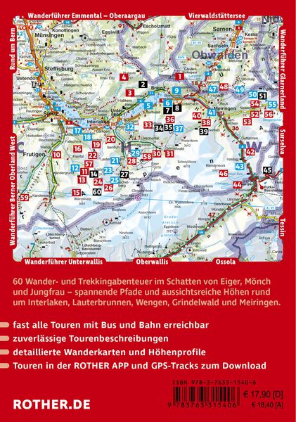 Produktbild: ROTHER Wanderf&uuml;hrer Berner Oberland Ost: Rund um Interlaken, Grindelwald und Meiringen. 60 Wanderungen und Mehrtagestouren
