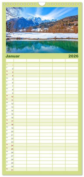 Produktbild: Familienplaner 2026 - Herzliche Gr&uuml;&szlig;e aus Kuchl mit 5 Spalten (Wandkalender, 21 x 45 cm) CALVENDO