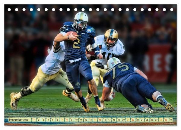 Produktbild: American Football - Taktik und Athletik (Tischkalender 2026 DIN A5 quer), CALVENDO Monatskalender