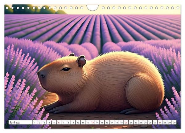 Produktbild: Capybara Carlo und die vier Jahreszeiten (Wandkalender 2027 DIN A4 quer), CALVENDO Monatskalender