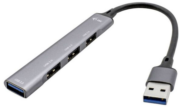 Produktbild: i-tec U3HUBMETALMINI4 USB-Hub 4 Port USB-A USB 3.0 5 GBit/s I-TEC USB 3.0 Metal HUB 4 Port passive